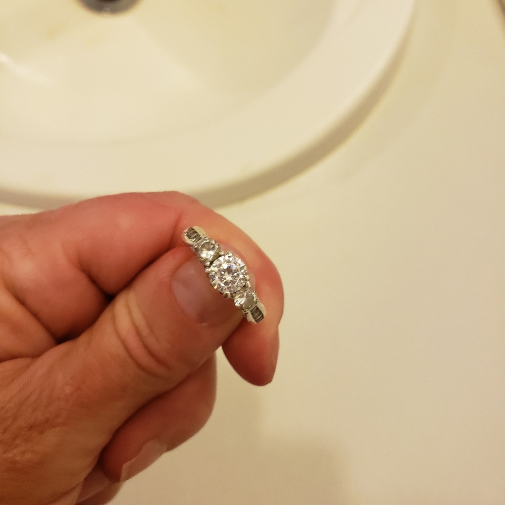 Lab created diamond ring